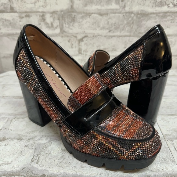 Betsey Johnson Adison Loafer‎ Pump Women’s 7.5 Sparkly Sequin - Picture 1 of 7